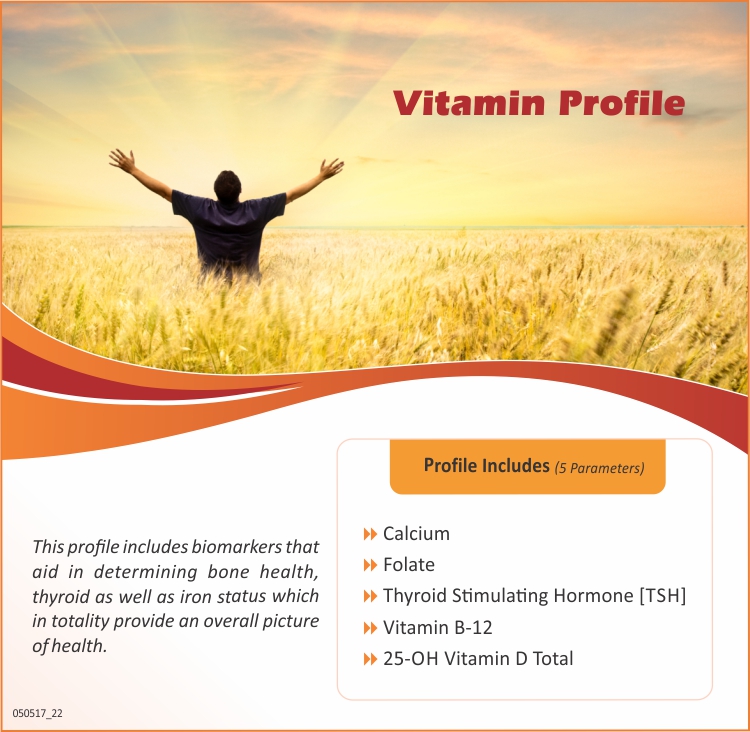 VITAMIN PROFILE in Chennai @₹1036 Only | FREE Home Collection | 5 Tests