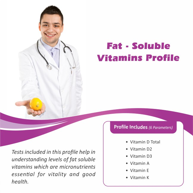 FAT - SOLUBLE VITAMINS PROFILE in Delhi @₹1580 Only | FREE Home Collection | 6 Tests